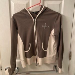 Olive green/cream BCBG hoodie